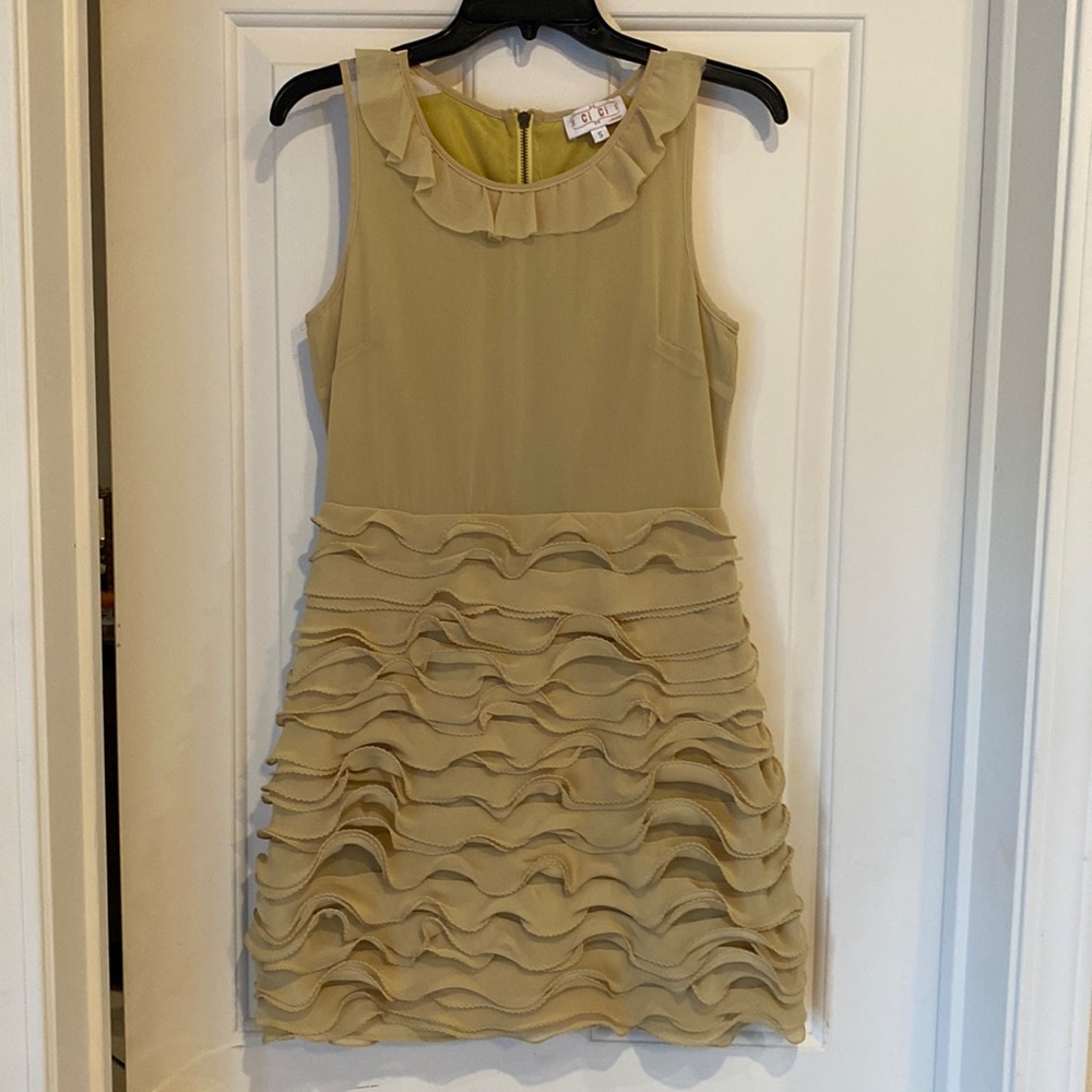 European brand short dress with chiffon ruffles!